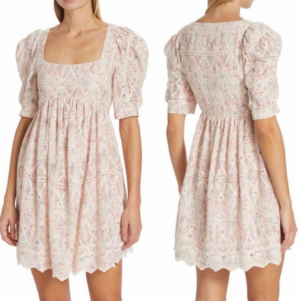 En Saison Women’s Kiera Eyelet Squareneck Minidress